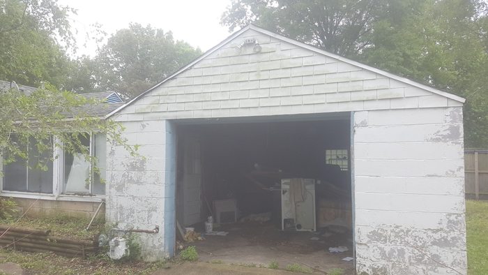 Garage with no door — before installation